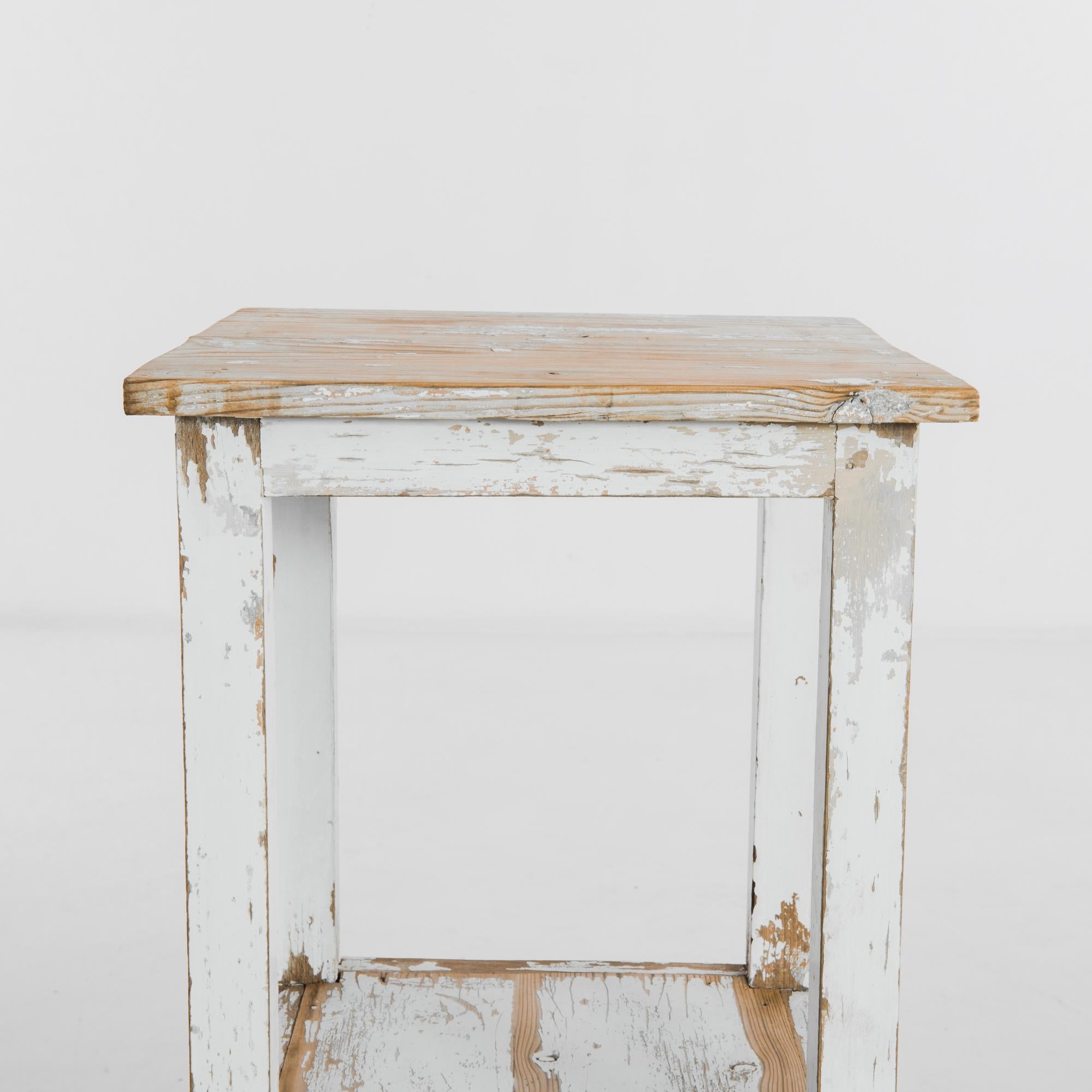 20th Century 1900s French Wood Patinated Side Table For Sale