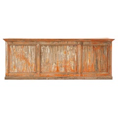 1900s French Wood Patinated Store Counter