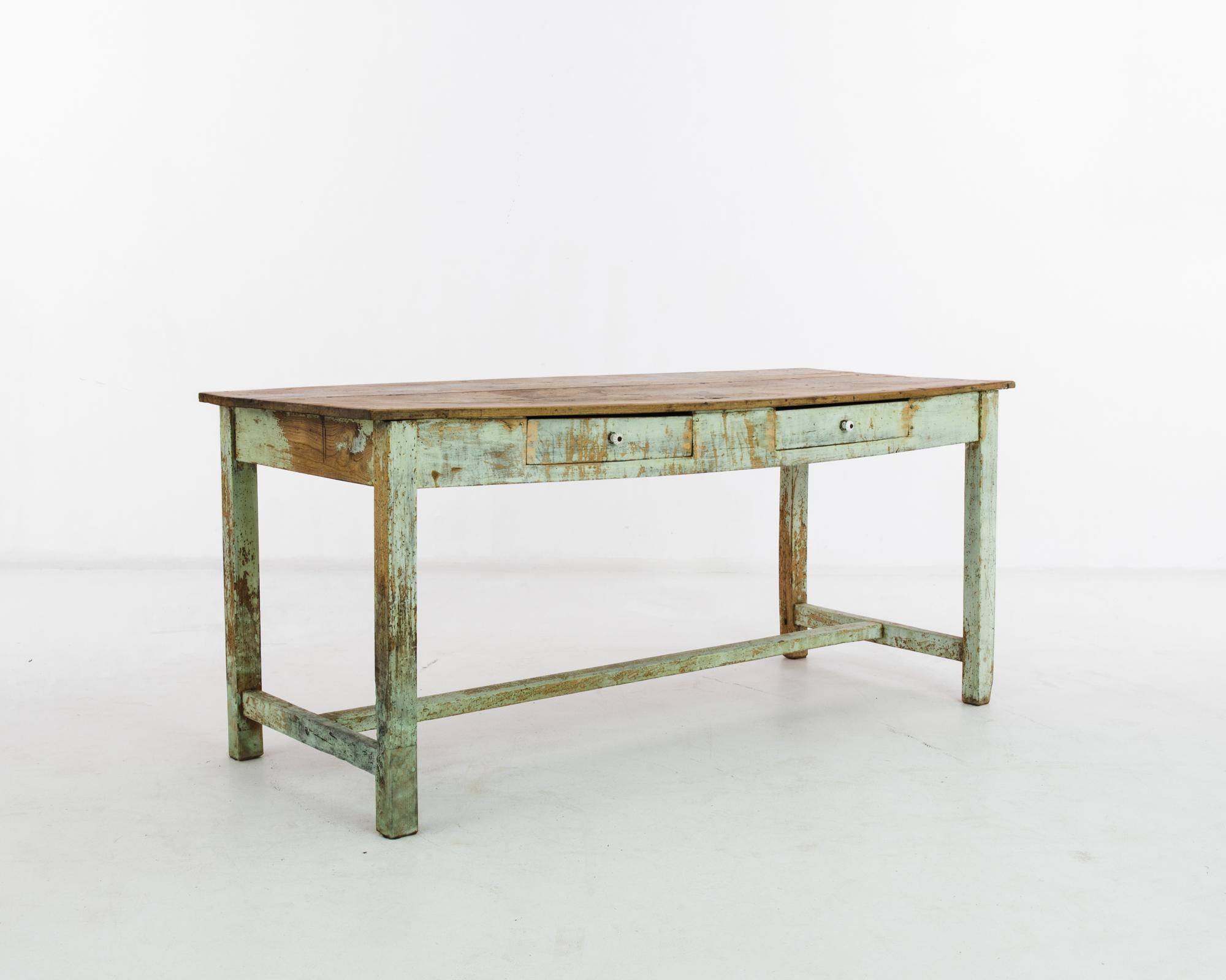 1900s French Wood Patinated Table In Good Condition For Sale In High Point, NC