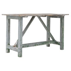 Mesa francesa de madera patinada de 1900
