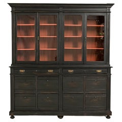 1900s French Wood Patinated Vitrine