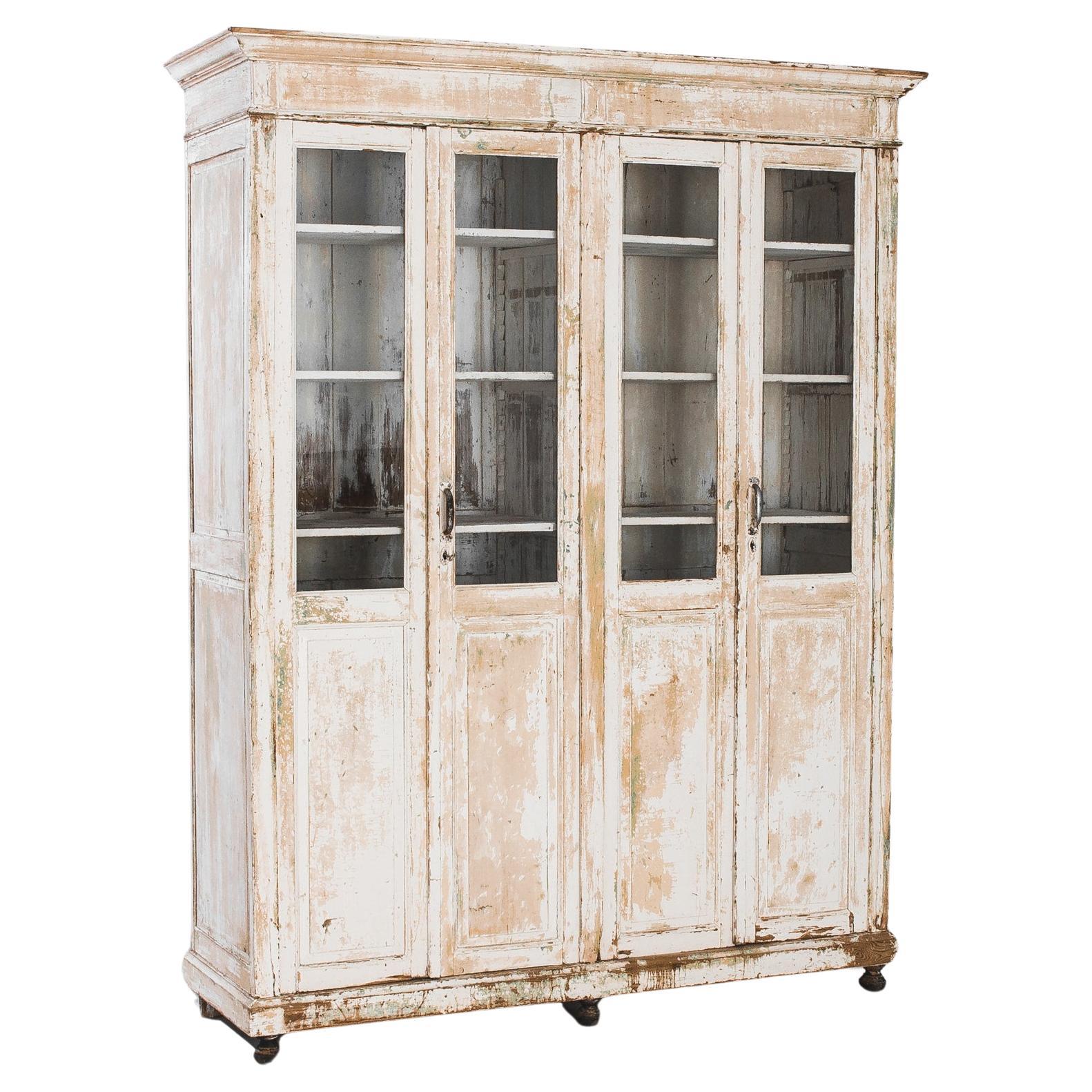 1900s French Wood Patinated Vitrine For Sale