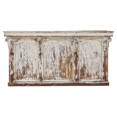 1900s French Wood White Patinated Bar