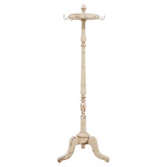 1900s French Wood White Patinated Floor Hanger
