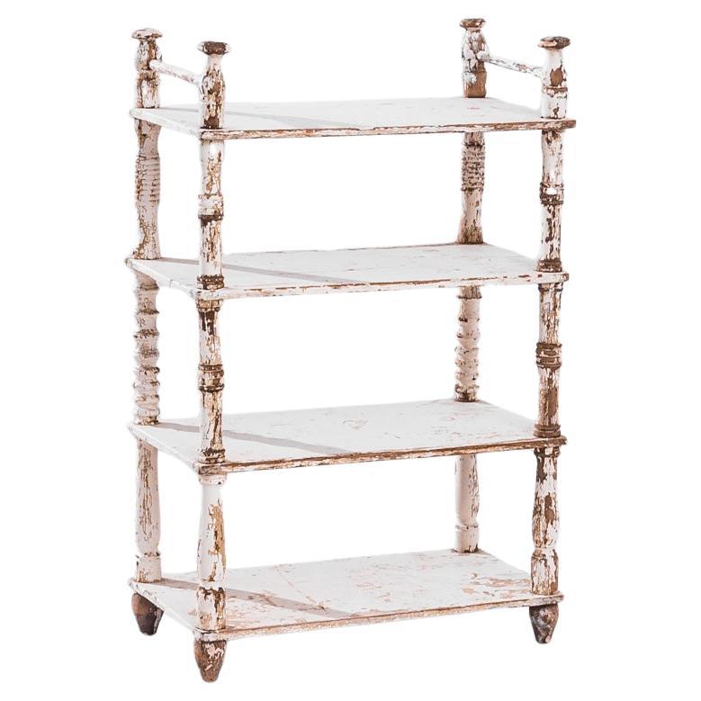 1900s French Wood White Patinated Shelves For Sale