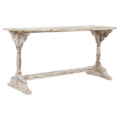 1900er Französisch Holz Weiß patiniert Tabelle