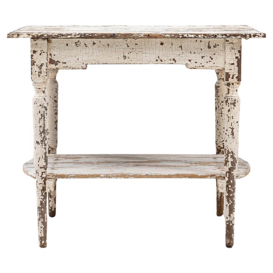 1900s French Wood White Patinated Table in vendita