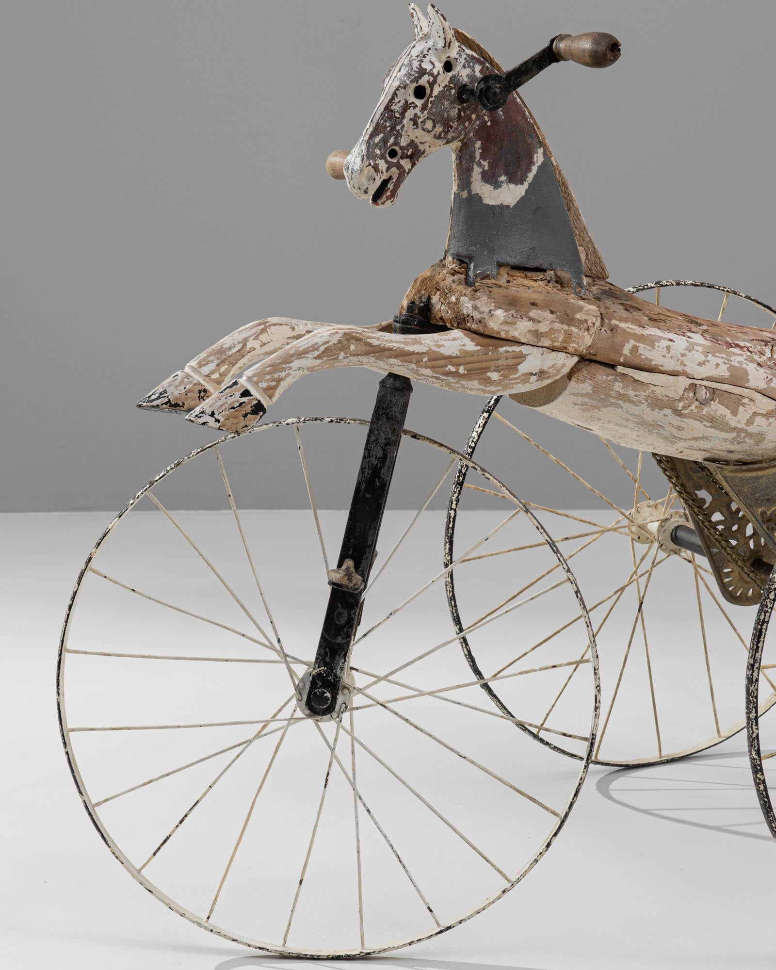 1900s French Wooden and Metal Horse Tricycle  For Sale 4