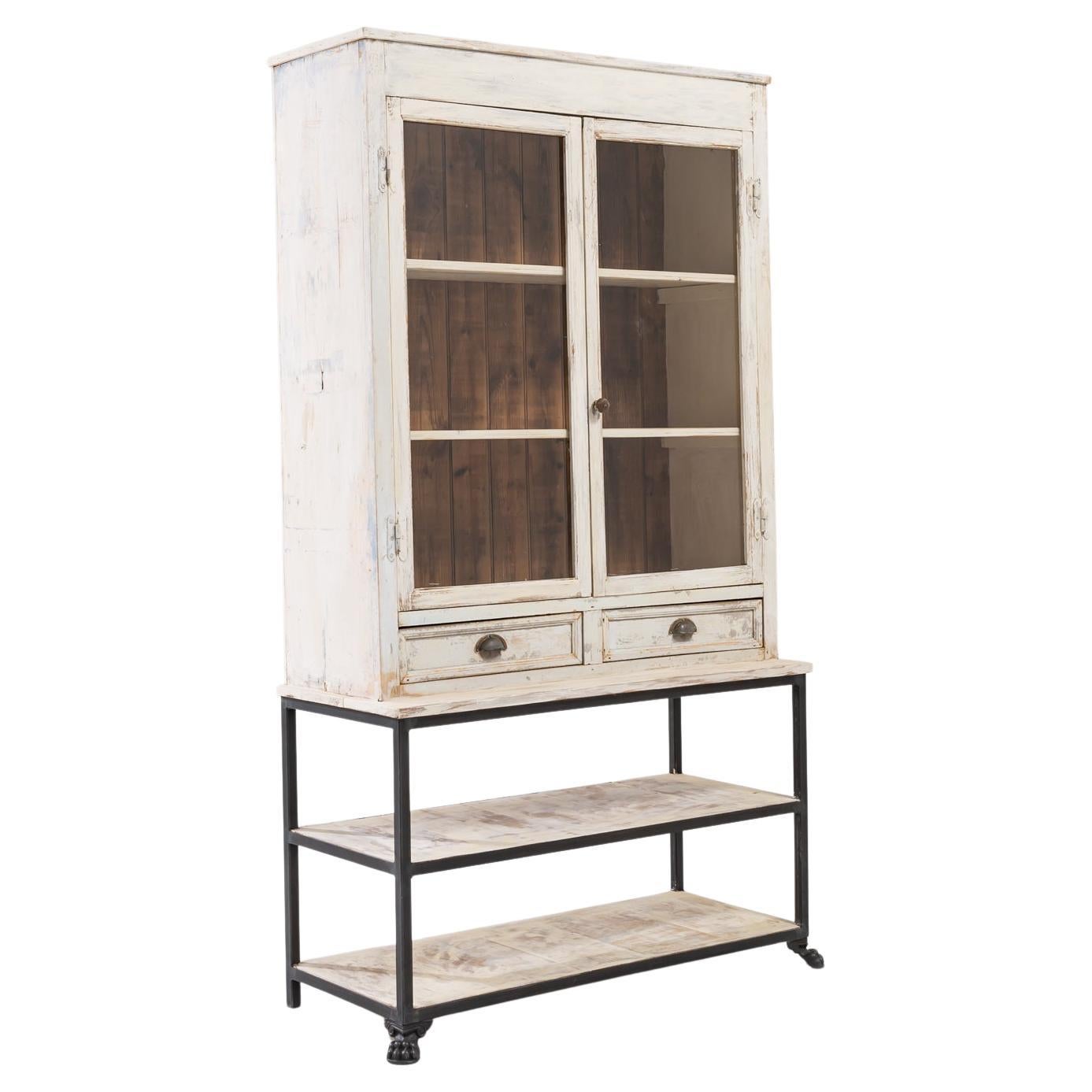 1900s French Wooden and Metal Vitrine For Sale
