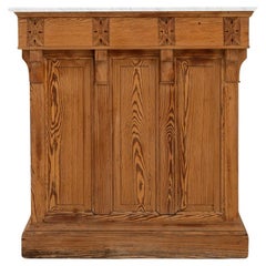 1900s French Wooden Bar With Marble Top