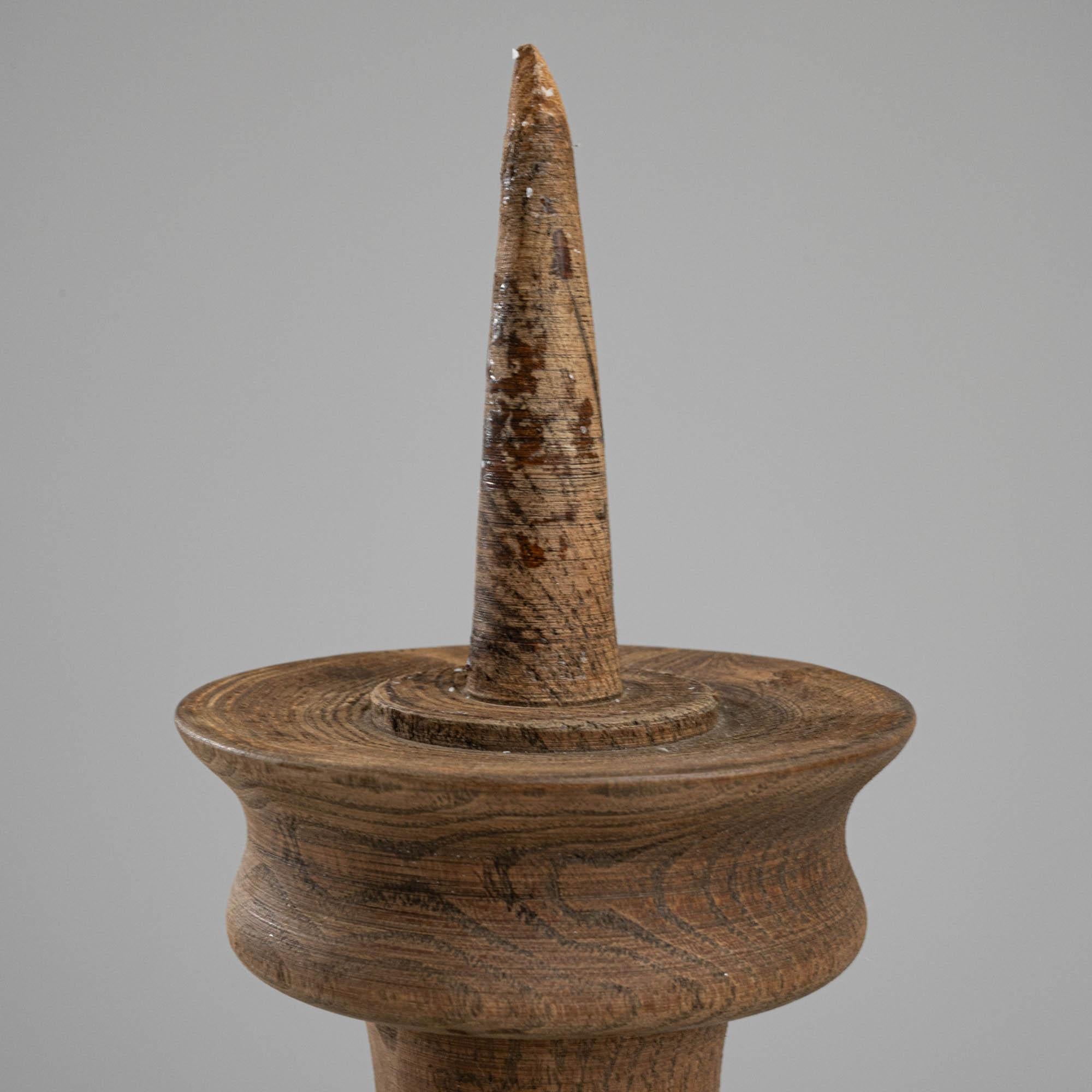 1900s French Wooden Candlestick For Sale 3