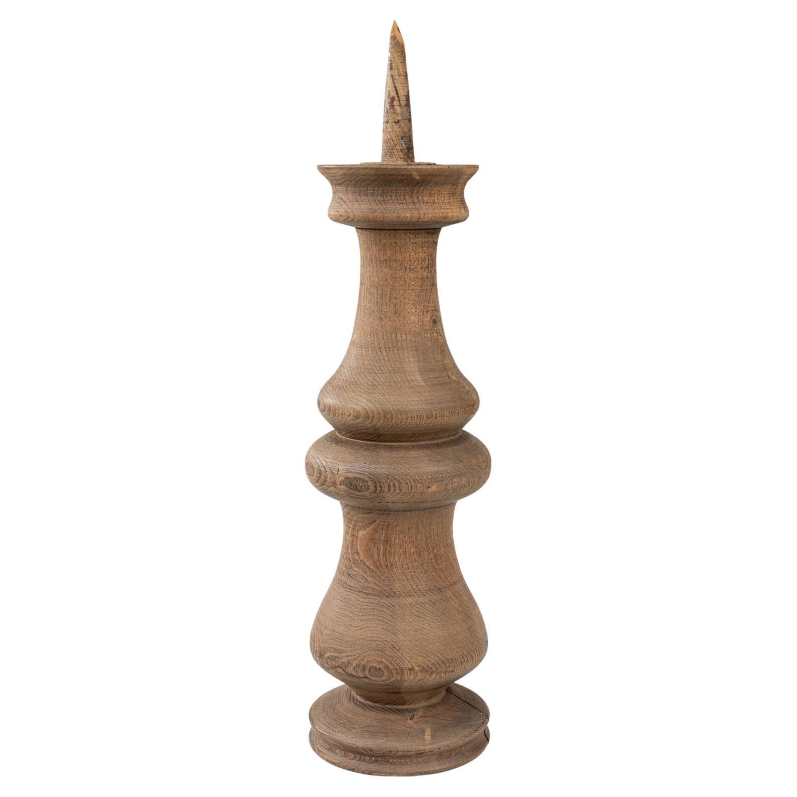 1900s French Wooden Candlestick For Sale