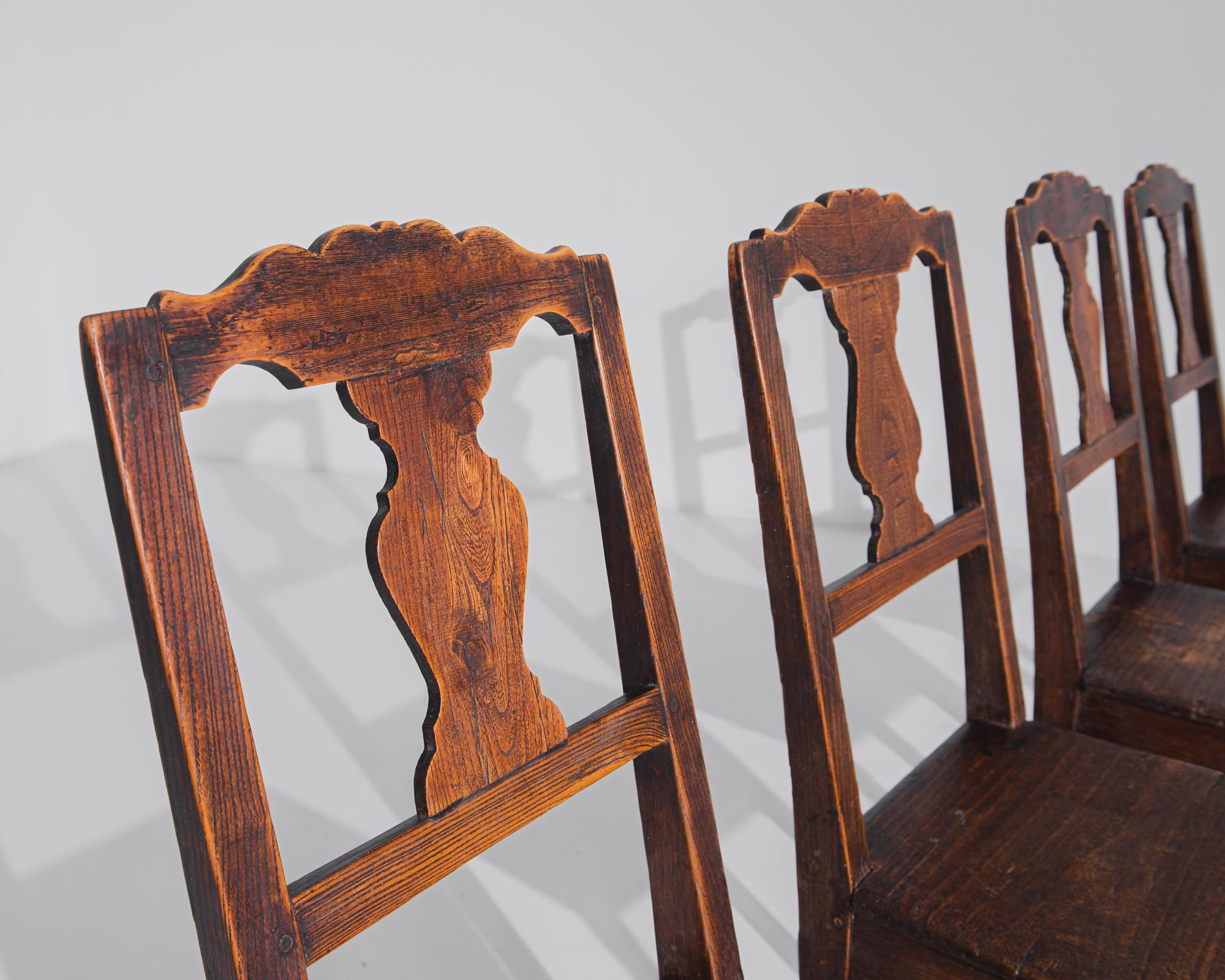 1900s French Wooden Dining Chairs, Set of 5 1