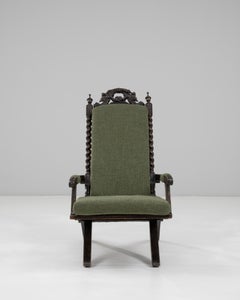 1900s French Wooden Folding Armchair with Upholstered Cushions