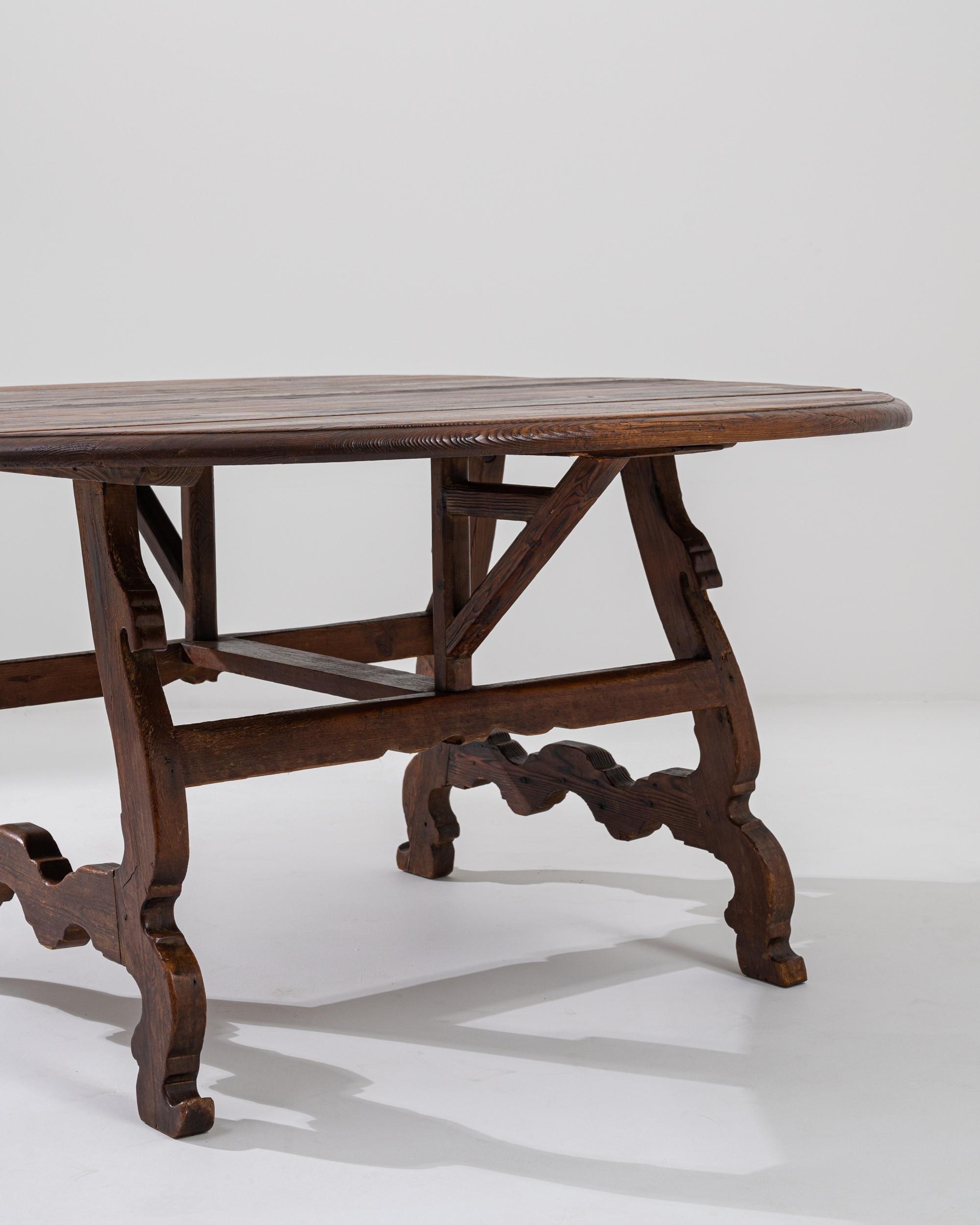 1900s French Wooden Folding Table 2
