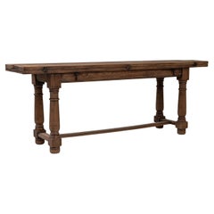 Used 1900s French Wooden Folding Table