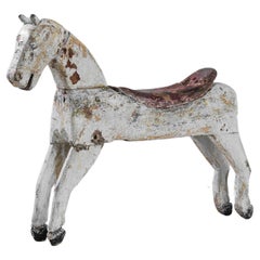 1900s, French Wooden Horse with Saddle