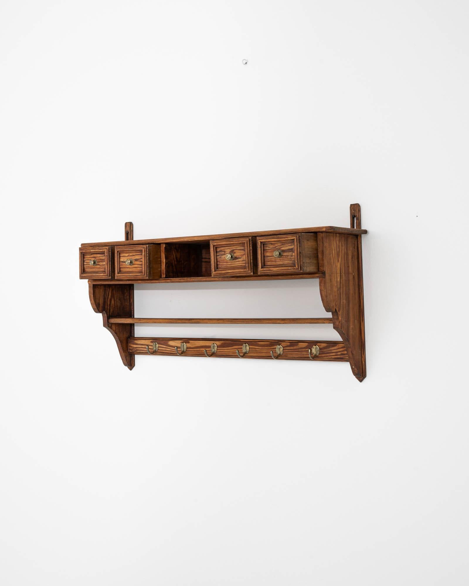 1900s French Wooden Kitchen Wall Shelf For Sale 1