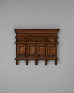 French Wooden Letterbox, Early 20th Century, Four Doors, Wall-Mounted