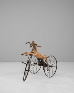 1900s French Wooden & Metal Horse Tricycle