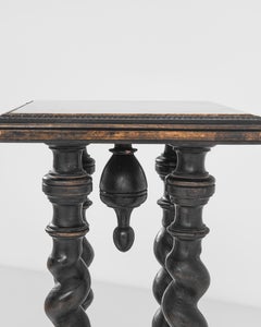 1900s French Wooden Pedestal with Marble Top