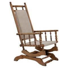 1900s French Wooden Rocking Armchair