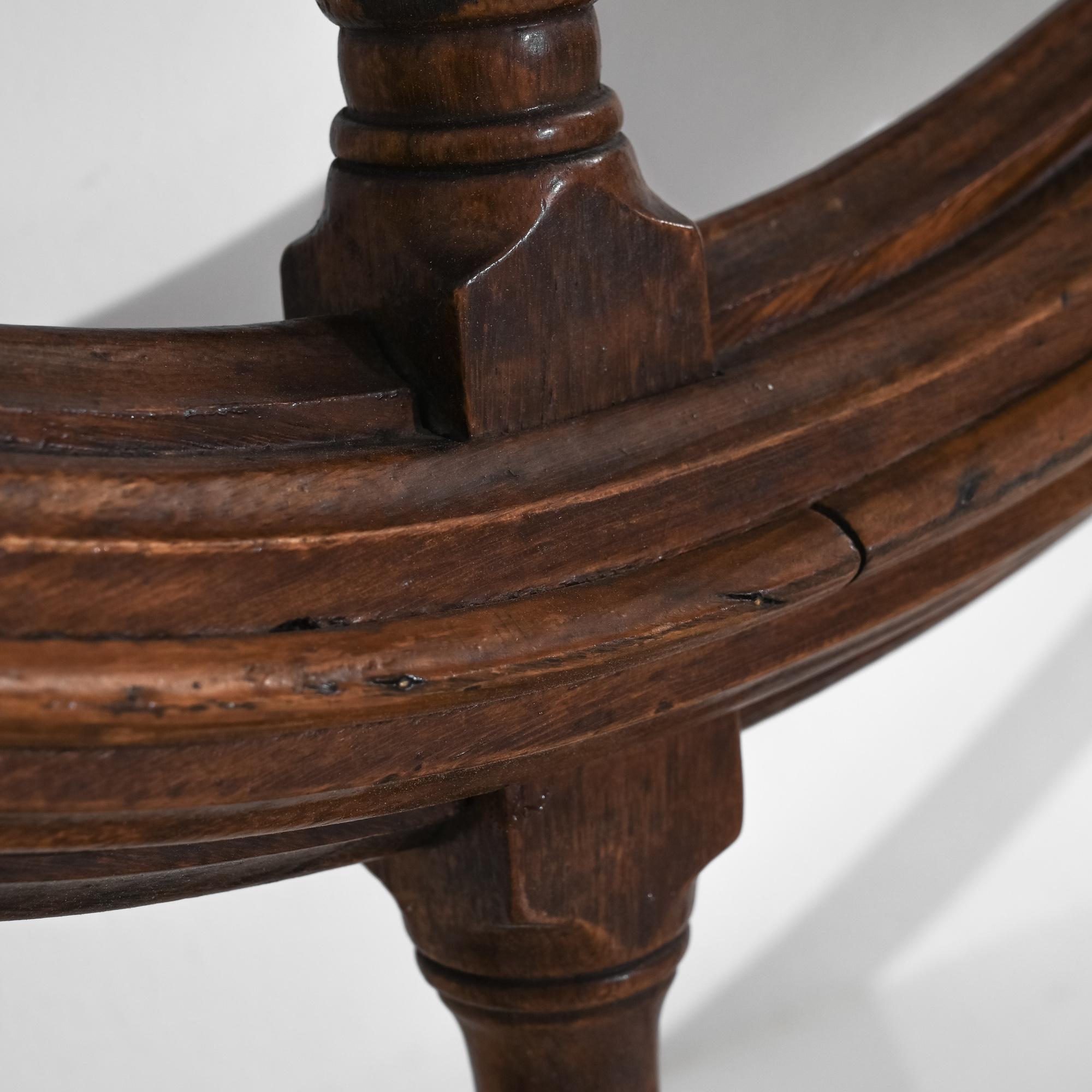 1900s French Wooden Ship Steering Wheel For Sale 3