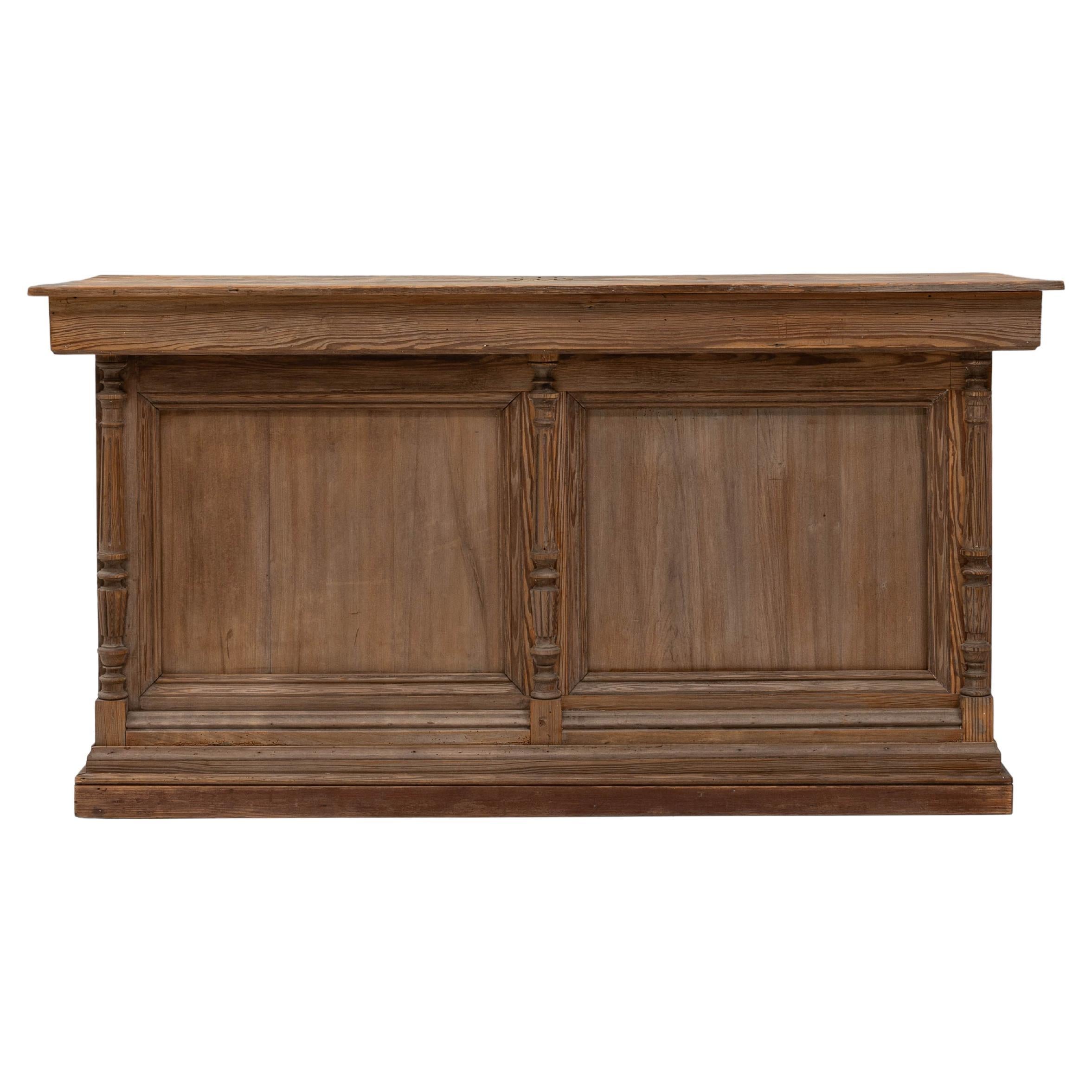 1900s French Wooden Shop Counter