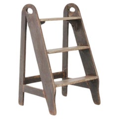 Used 1900s French Wooden Step Stool