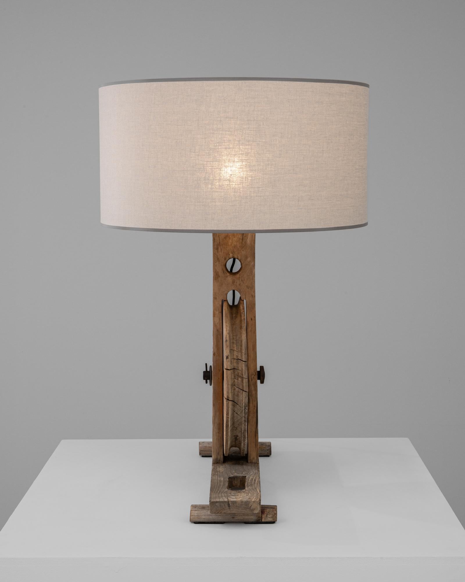 1900er französische Holztischlampe im Angebot 9