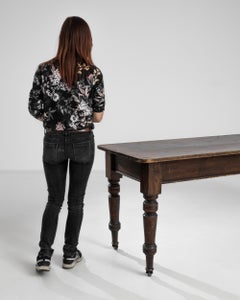 1900s French Wooden Table on Wheels