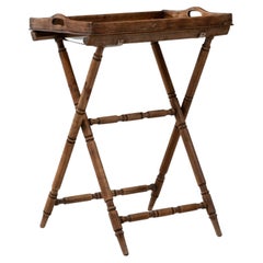 Mesa bandeja de madera francesa de 1900