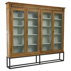 1900s French Wooden Vitrine on Metal Base