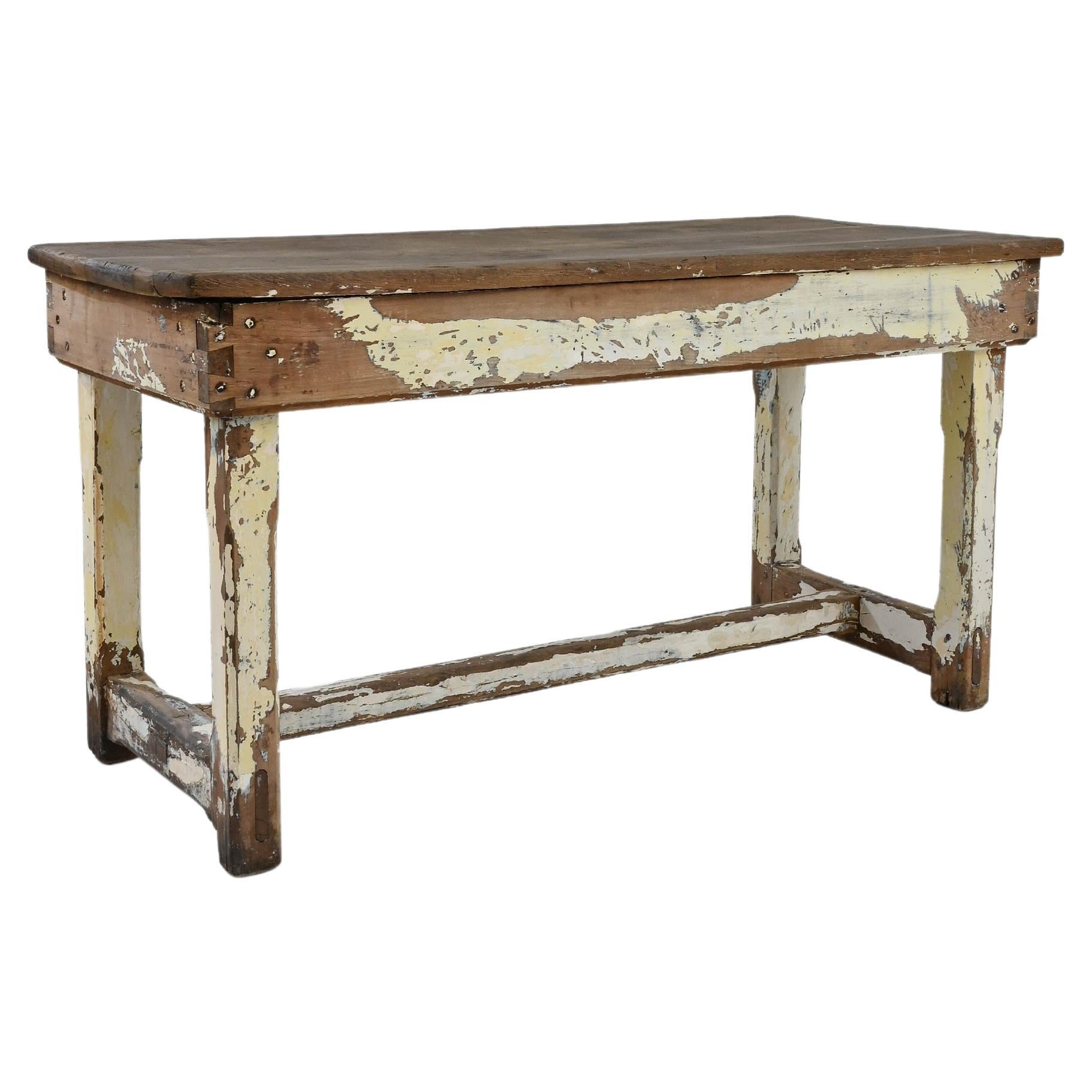 1900s French Wooden Work Table  For Sale