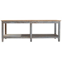 1900s French Work Table with Original Patina