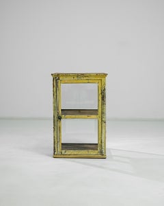 1900s French Yellow Tabletop Vitrine
