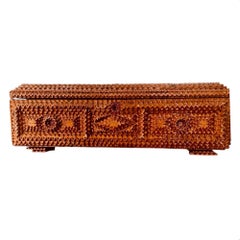 1900s German Tramp Art Hand Carved Box
