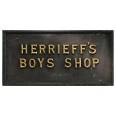1900s Gold Leaf Letters Sign "Herrieff's Boys Store"