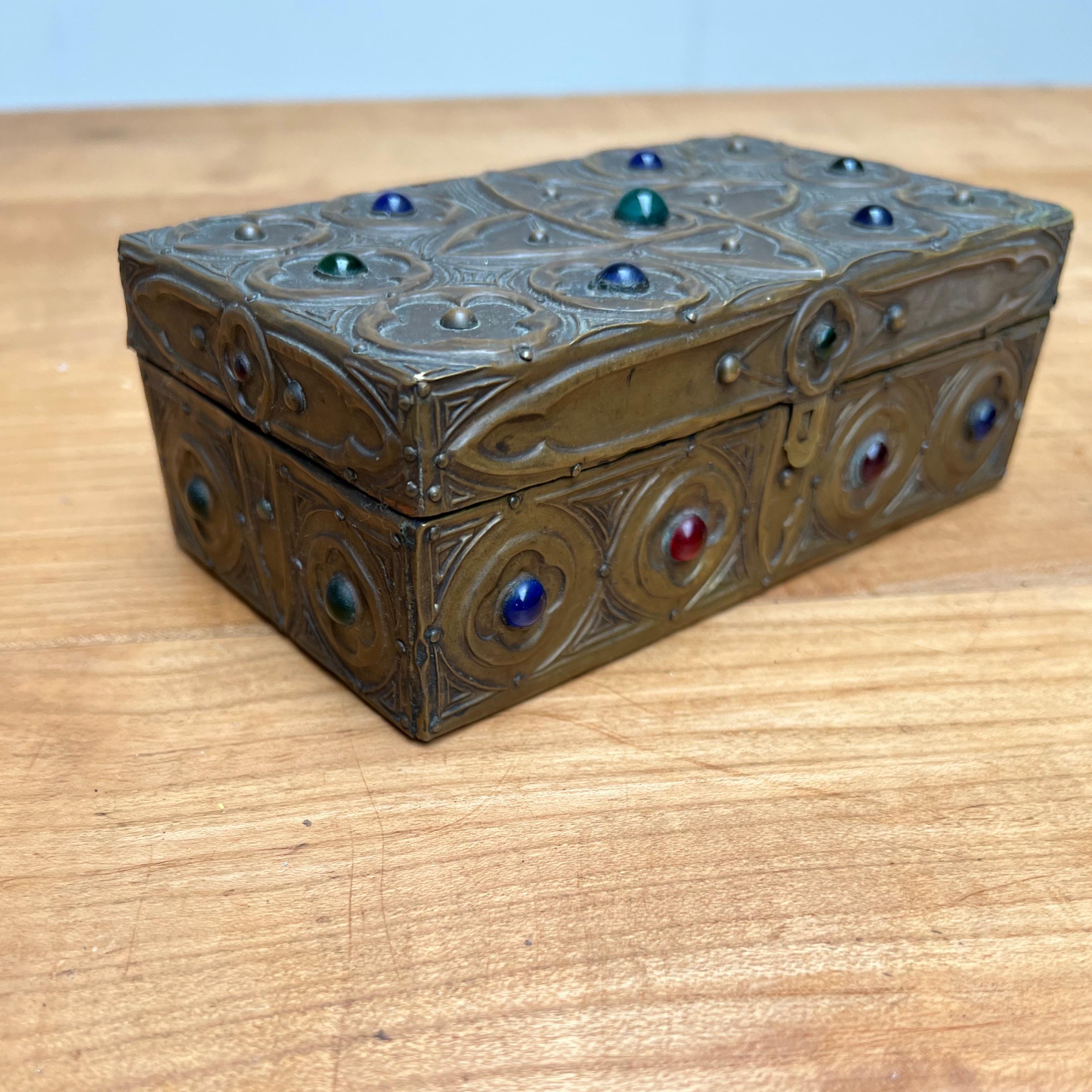 One of a kind and all hand-crafted antique Gothic box.

If you are looking for a stylish and truly decorative, antique box to grace your table, dresser or display cabinet then this Gothic-Revival-gem could be yours to enjoy soon. The frame of this