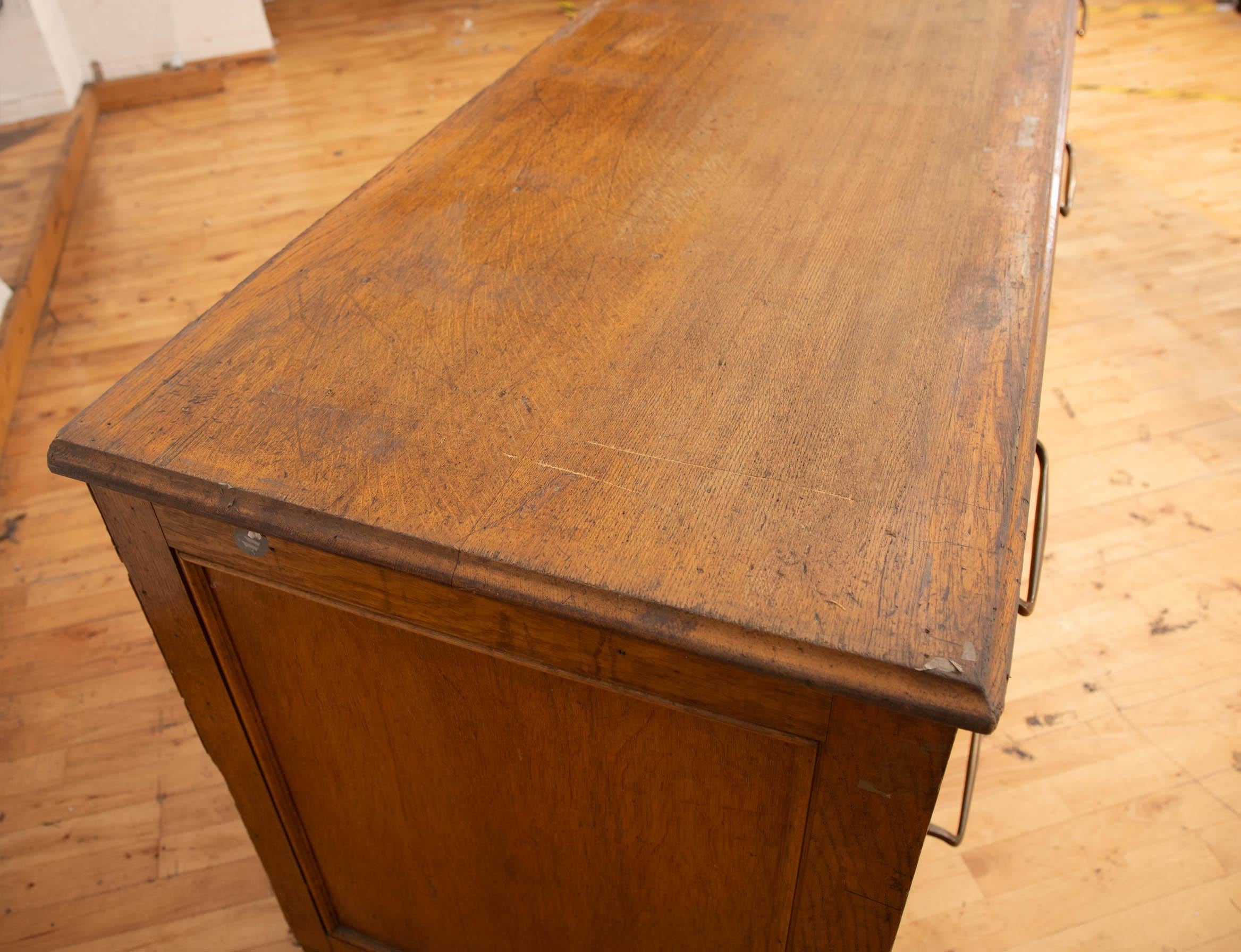 1900s Haberdashery counter, vintage kitchen island, retail counter display For Sale 3