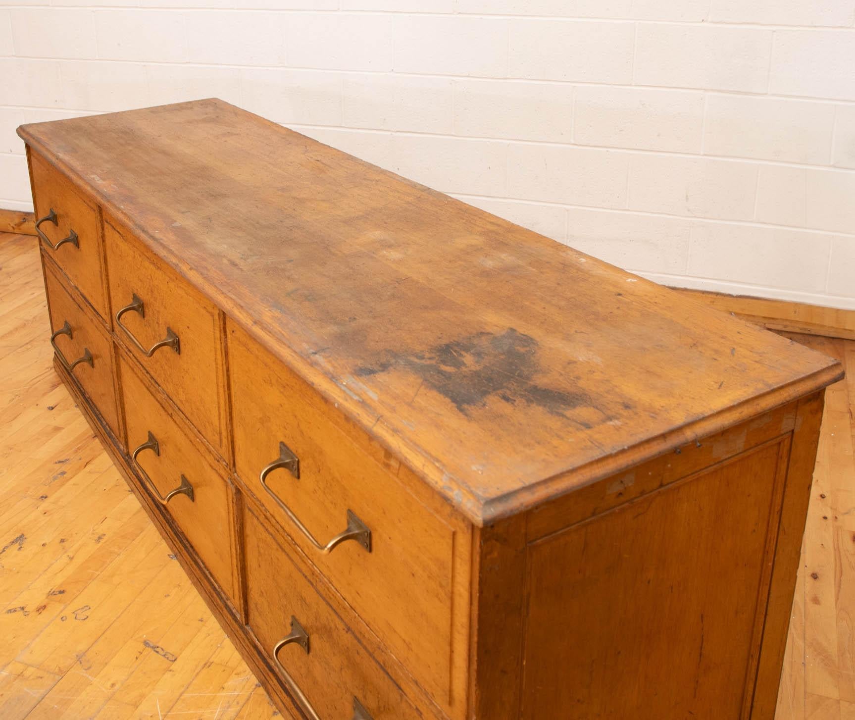 1900s Haberdashery counter, vintage kitchen island, retail counter display For Sale 2