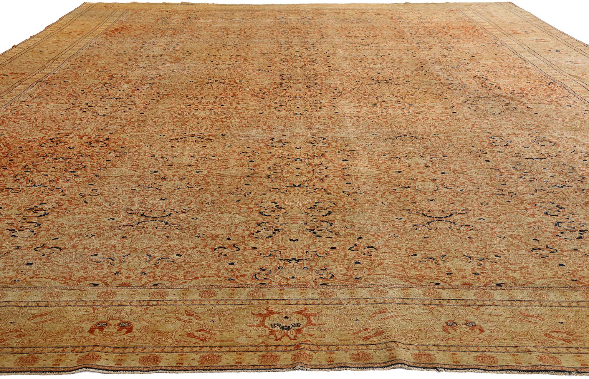 Persiano Tappeto antico persiano Tabriz del 1900 di Haji Jalili con stile tradizionale in vendita