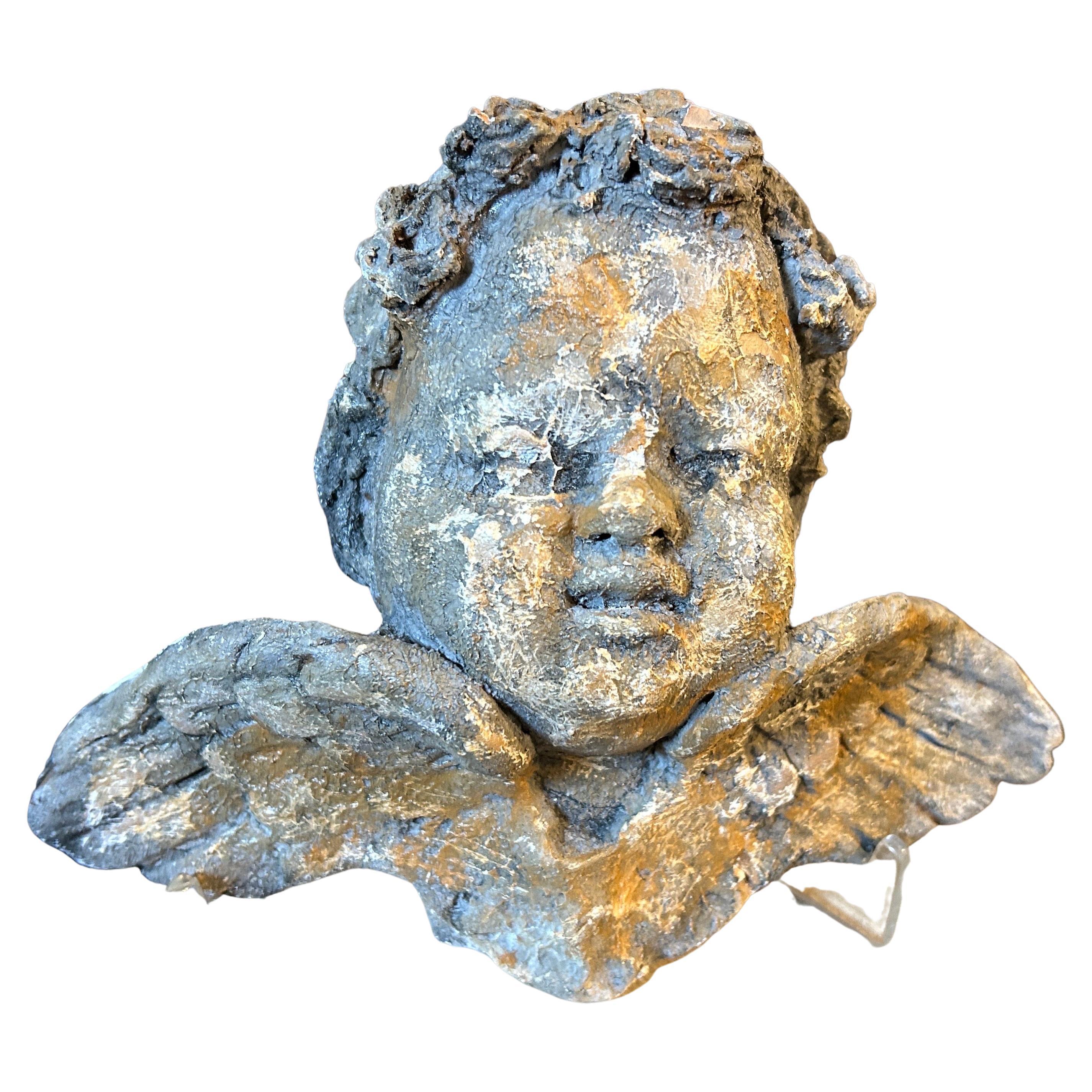 1900s Hand-Crafted Terracotta Sicilian Angel
