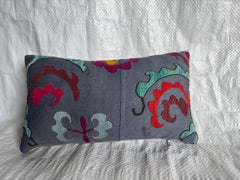 1900s Hand-Embroidered Suzani Pillow