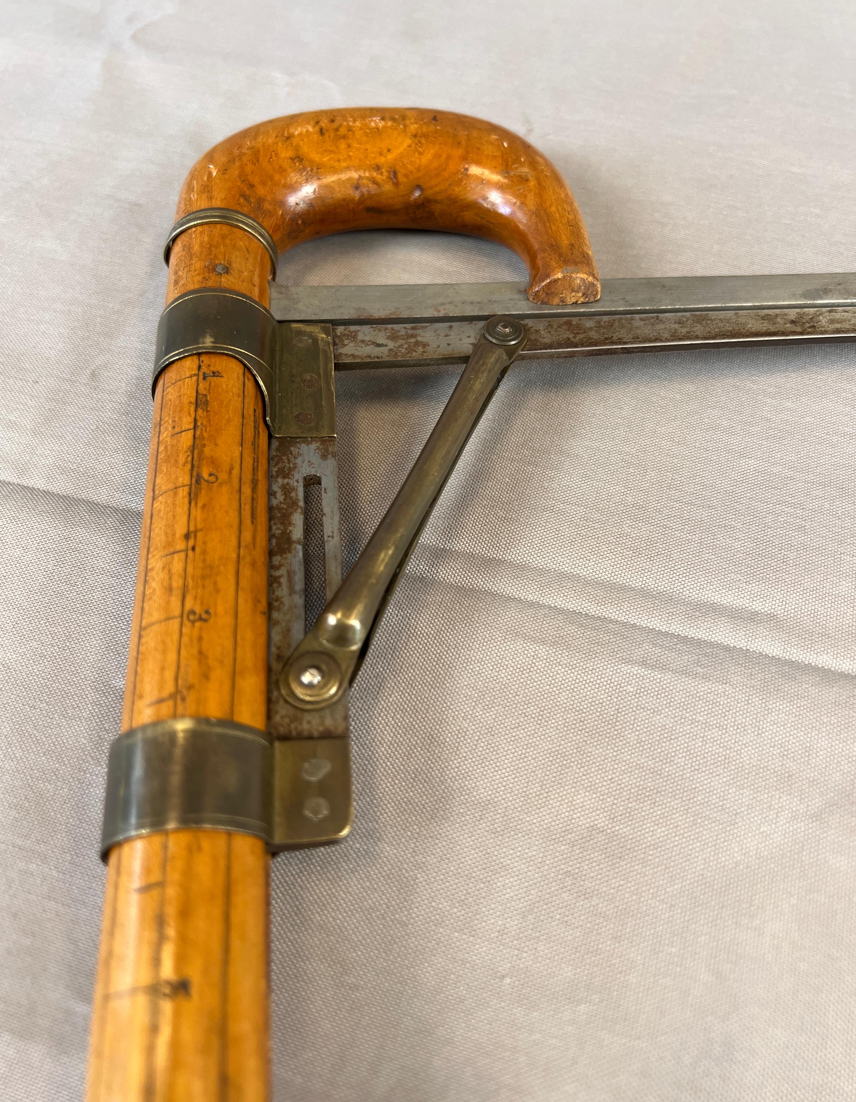 1900s Handsome Tailor's Wooden Measuring Cane  7