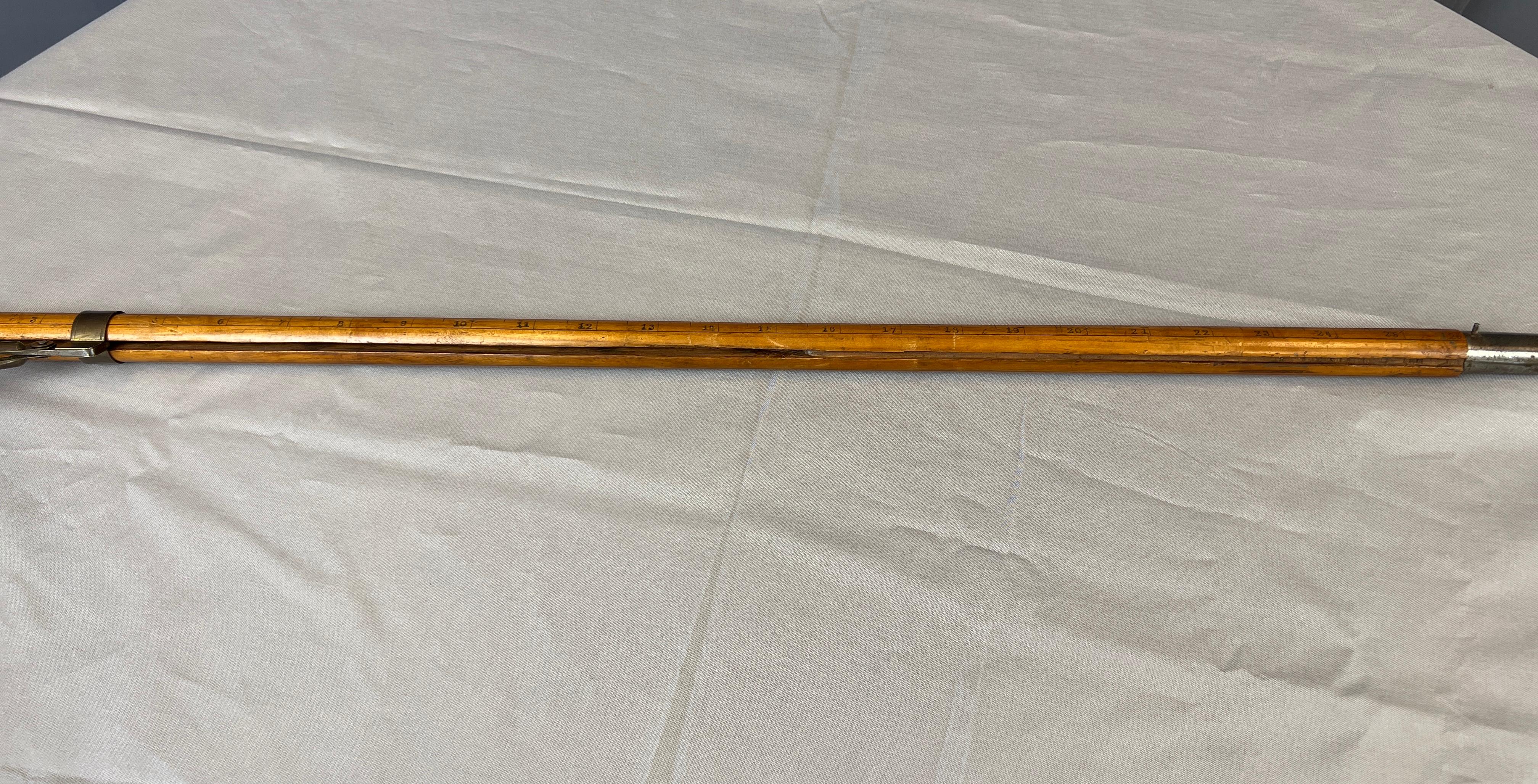 1900s Handsome Tailor's Wooden Measuring Cane  10