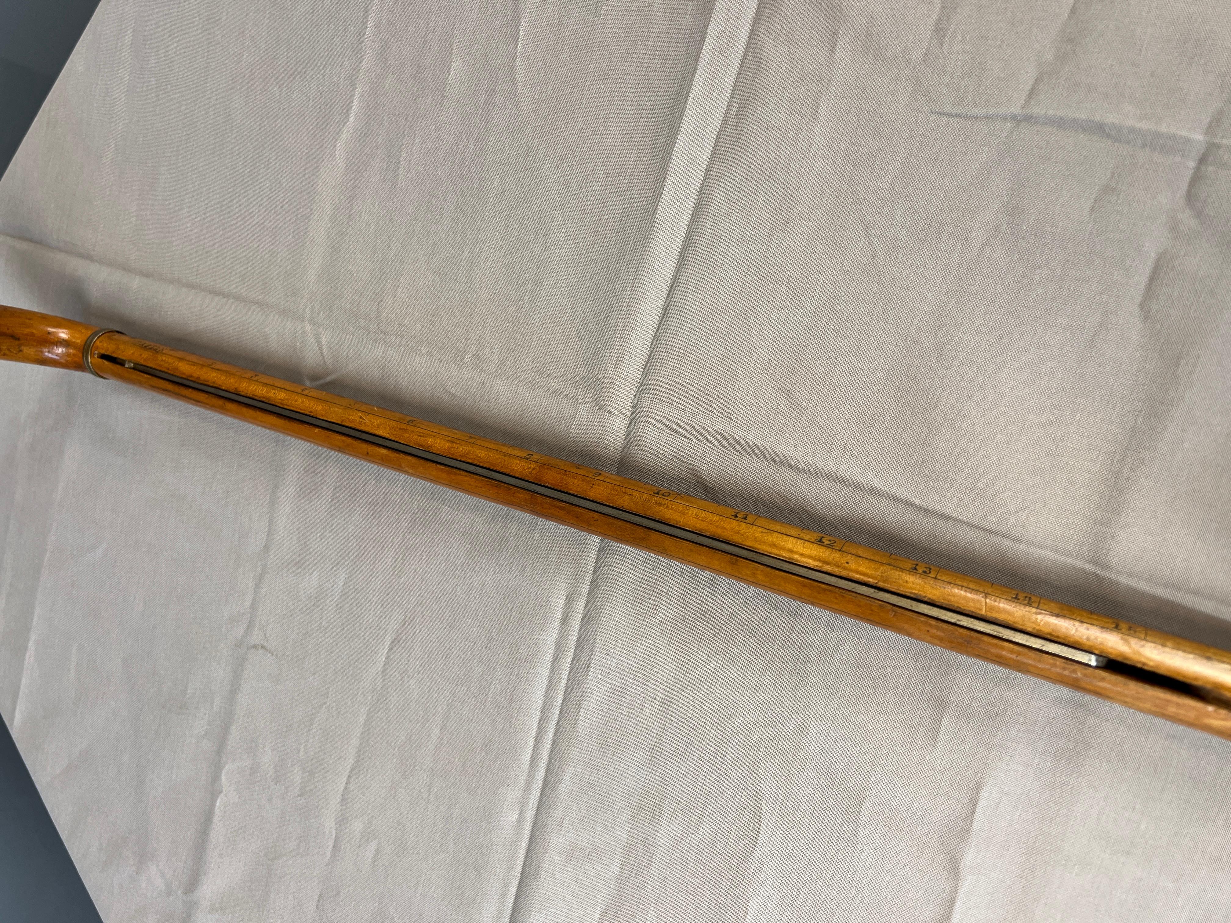 1900s Handsome Tailor's Wooden Measuring Cane  15