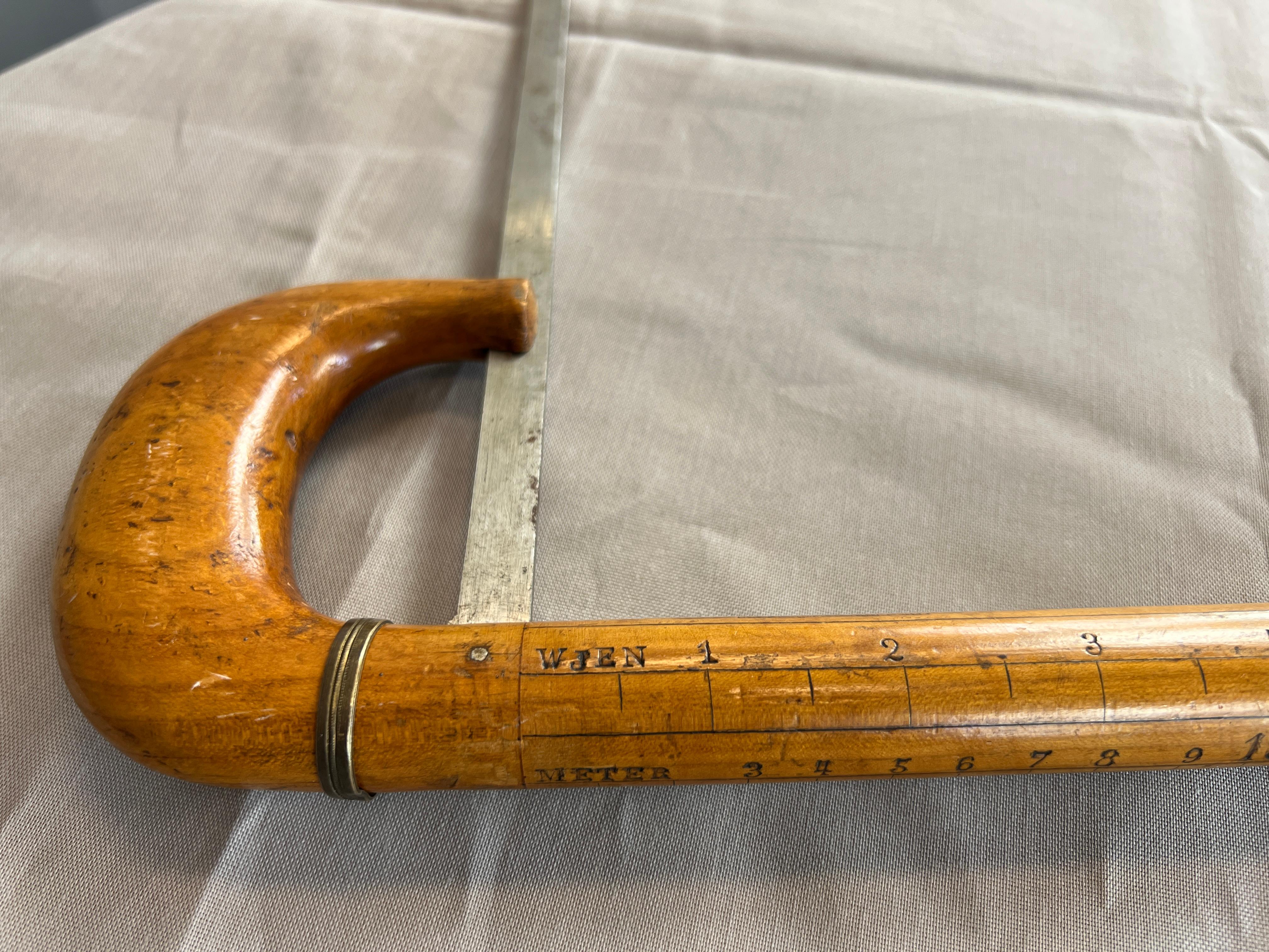 1900s Handsome Tailor's Wooden Measuring Cane  2