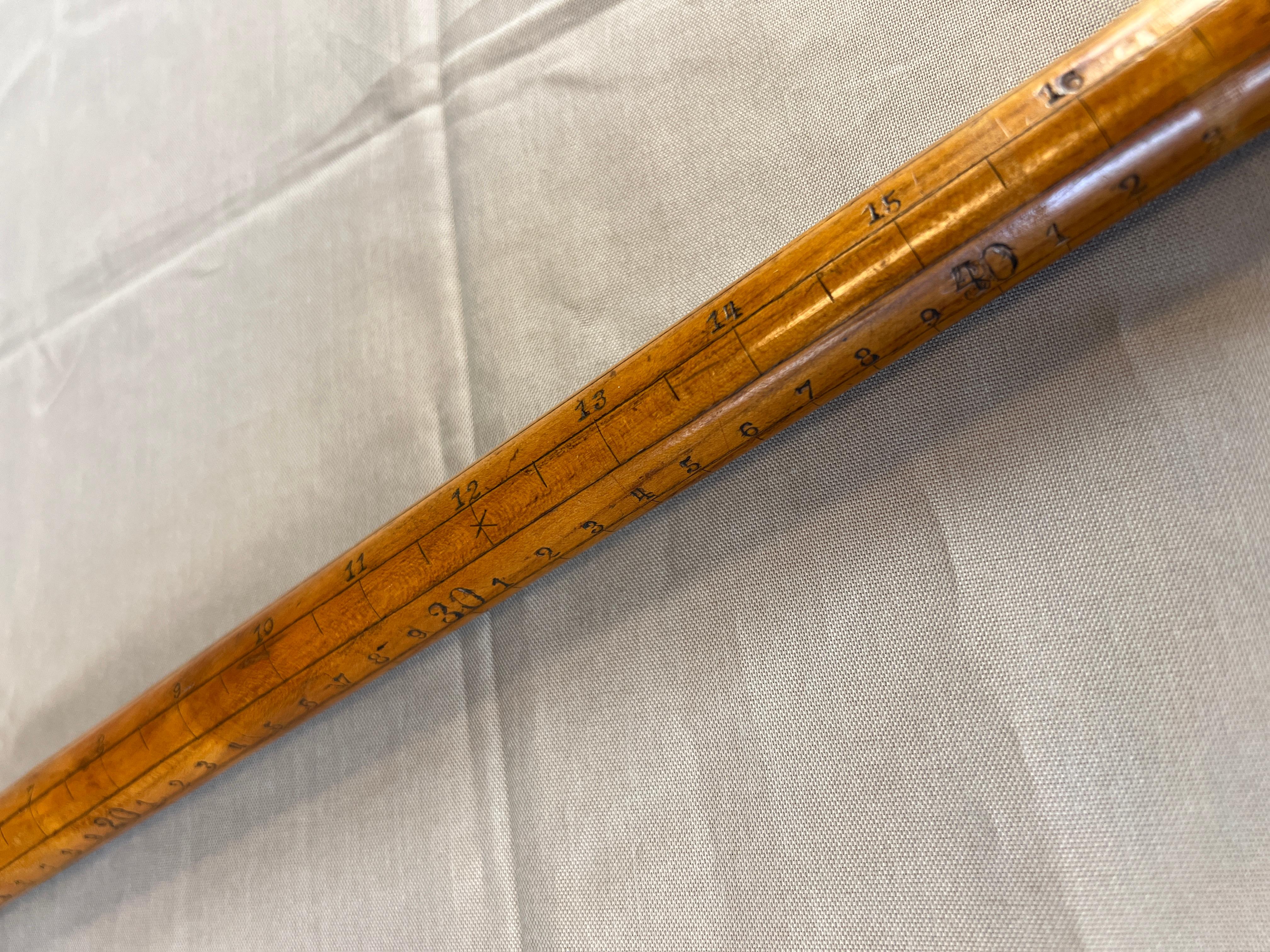 1900s Handsome Tailor's Wooden Measuring Cane  3