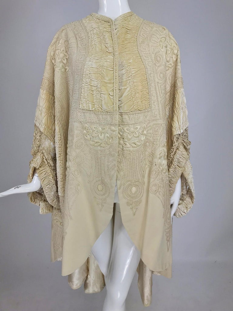1900s Herrmann Glason Berlin Cream Embroidered Cashmere and Lace ...